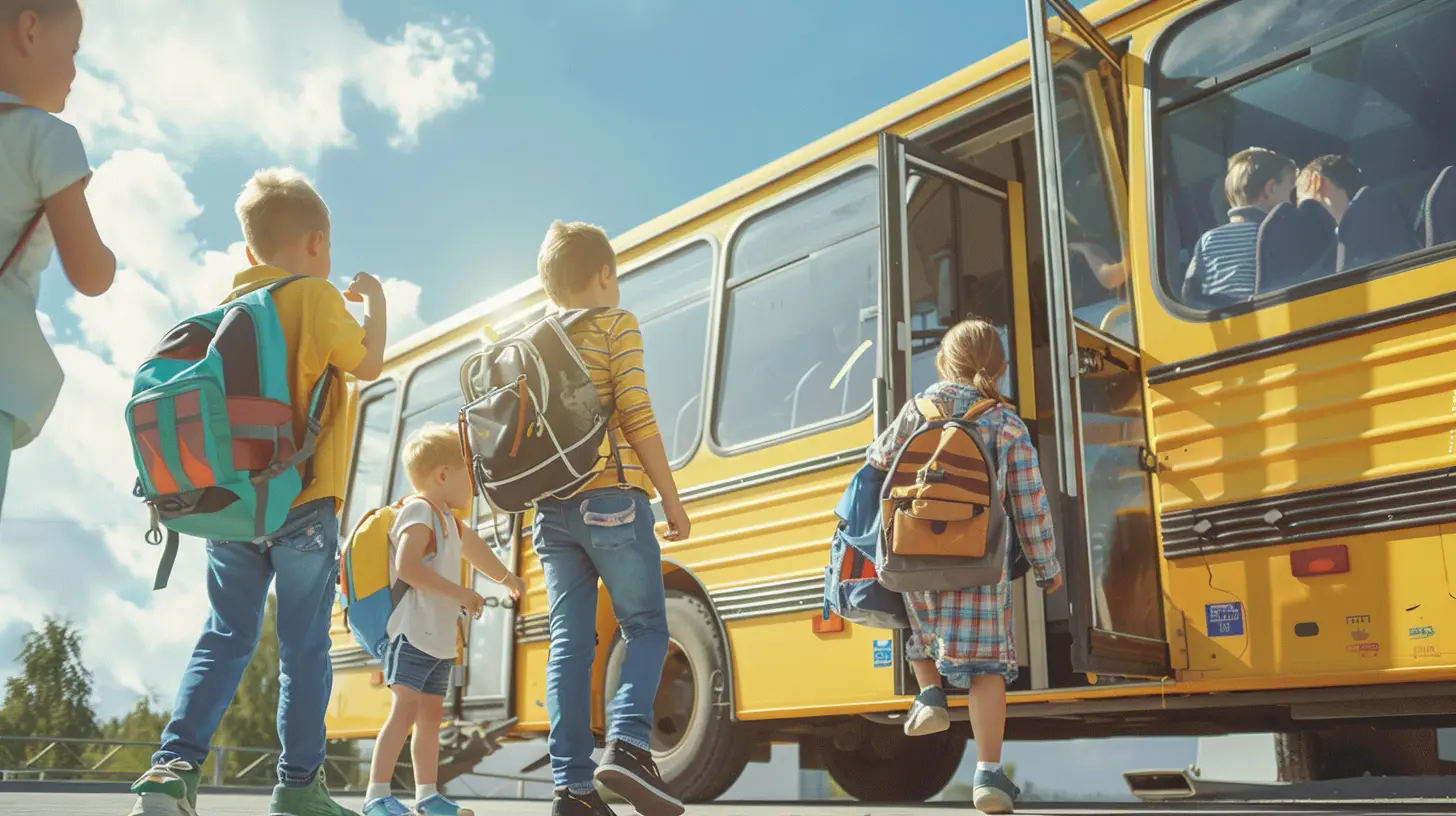 dzieci w autobusie