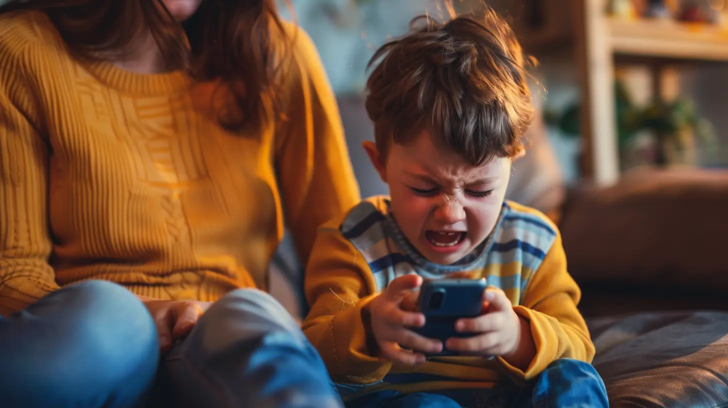 dziecko przebodźcowane użytkowaniem smartfona