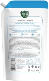 Aura Care Mydło do rąk Mleczko bawełniane i proteiny 1000 ml