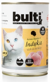 BULTI Mielonka z indykiem dla kota puszka 400 g