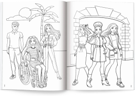 Barbie. Megakolorowanka. Brokatowe naklejki 1 sztuka