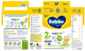 Bebiko 2 R Nutriflor Expert Mleko następne z kleikiem ryżowym dla niemowląt 6 m+ 550 g