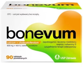 Bonevum 600 mg + 400 IU, 90 tabletek powlekanych