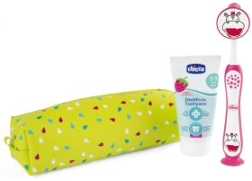 Chicco Zestaw podróżny hippo 3-6 lat pasta i szczoteczka do zębów + etui 1 komplet