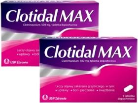 Clotidal MAX tabletki dopochwowe 0,5 g 1 tabletka Wielopak x 2