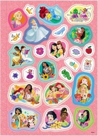 Disney Księżniczka. Megakolorowanka Brokatowe naklejki 1 sztuka