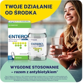 Enterol, probiotyk, 250 mg, 10 kapsułek
