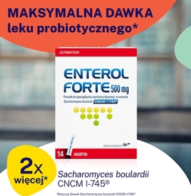 Enterol Forte, probiotyk dla dorosłych, 500 mg, 14 saszetek