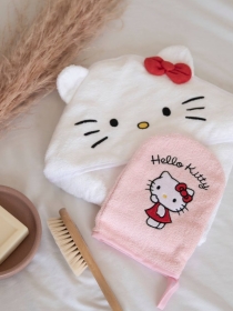 Hello Kitty Haftowana pelerynka kąpielowa + zestaw rękawiczek 1 sztuka