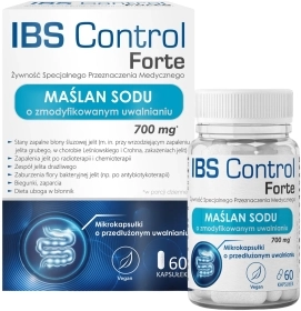 IBS Control Forte maślan sodu mikrokapsułkowany o zmodyfikowanym uwalnianiu Domowa Apteczka 60 kapsułek