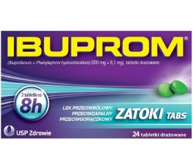 Ibuprom Zatoki Tabs 200 mg + 6,1 mg 24 tabletki