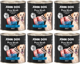 JOHN DOG Pure Black Special Edition Karma mokra dla dorosłego psa Jagnięcina 6 x 800 g