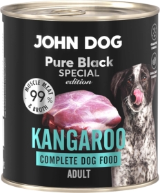 JOHN DOG Pure Black Special Edition Karma mokra dla psa Kangur 6x800 g