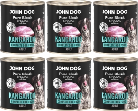JOHN DOG Pure Black Special Edition Karma mokra dla psa Kangur 6x800 g