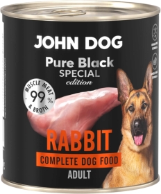 JOHN DOG Pure Black Special Edition karma mokra dla psa Królik 6x800 g