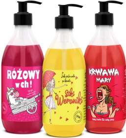 LaQ Shots! Czyściopak Damski żel: Różowy w ch!, Siki Weroniki, Krwawa Mary 3x500ml