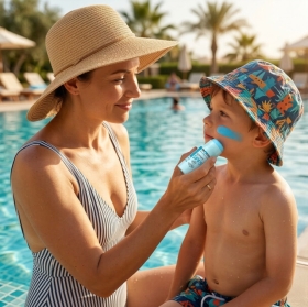 MomMe Sztyft SPF 50 niebieski 10 g