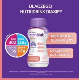 Nutridrink Diasip o smaku truskawkowym płyn 4 szt. po 200 ml