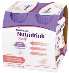 Nutridrink Diasip o smaku truskawkowym płyn 4 szt. po 200 ml