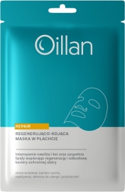 Oillan Repair Maska regenerująco- kojąca skóra bardzo sucha skłonna do alergii w płachcie, 20 ml