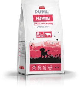 PUPIL Premium JUNIOR M&L Sucha karma dla psa bogata w wołowinę 12kg