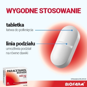 Paracetamol Biofarm 0,5 g x 20 tabletek