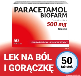 Paracetamol Biofarm 0,5 g x 50 tabl.