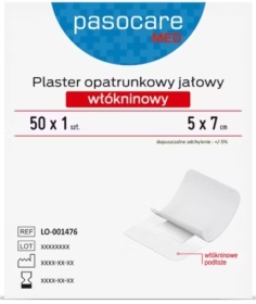 Pasocare Med Plaster opatrunkowy jałowy włókninowy 5 x 7cm 50 sztuk
