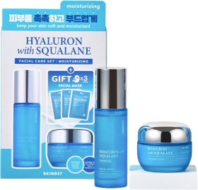 SKIN627 HYALURON with SQUALANE, Zestaw do skóry suchej 3 x 22 ml + 50 g + 50 ml