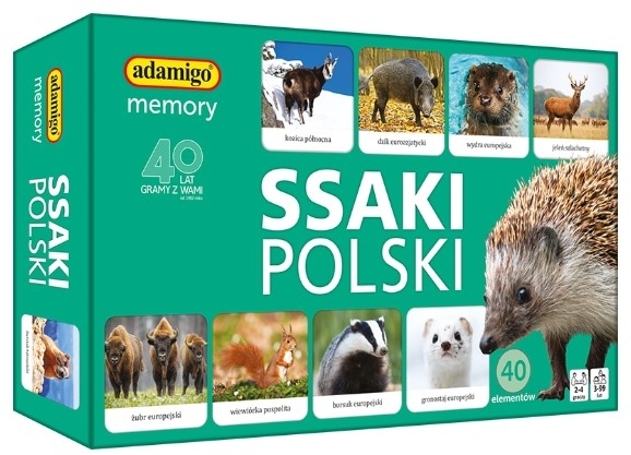 ADAMINGO Memory Ssaki Polski 3+ gra 1 sztuka