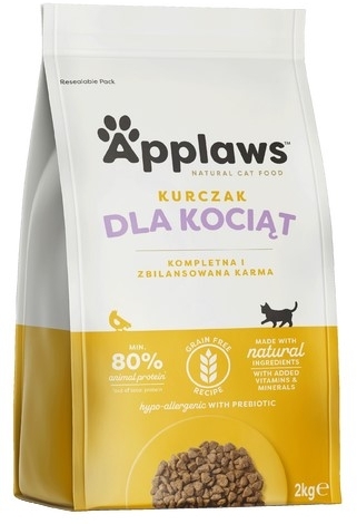 APPLAWS Cat Kitten sucha karma bezzbożowa z kurczakiem dla kociąt 2 kg