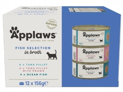 APPLAWS Cat Multipak mix smaków rybnych w bulionie dla kota 12x156g