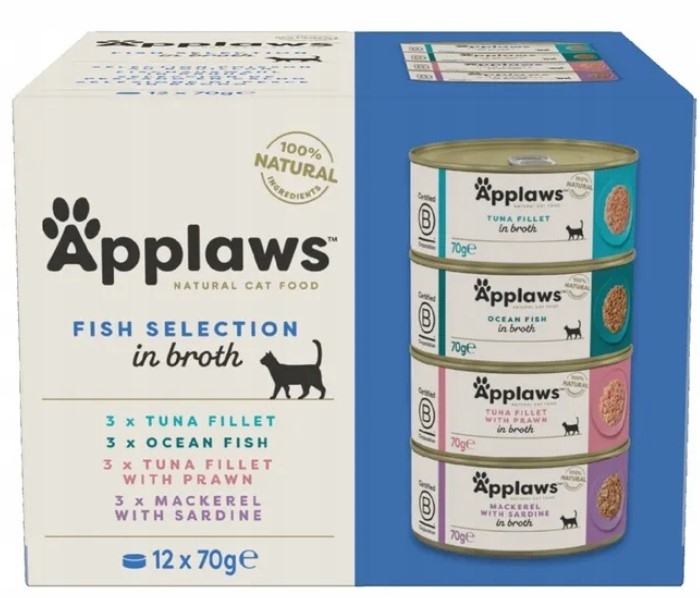 APPLAWS Cat Multipak mix smaków z rybą karma dla kota 12x70g