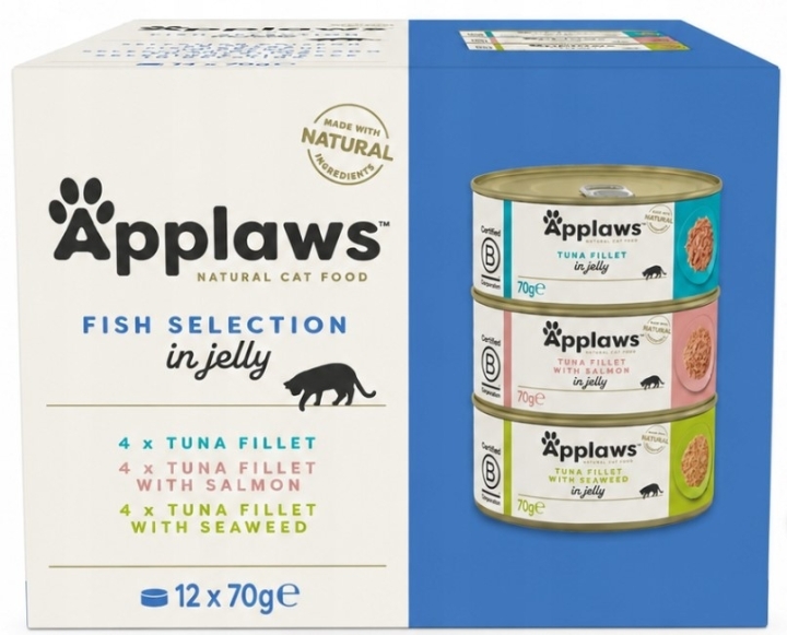 APPLAWS Cat Multipak mix smaków z rybą karma dla kota 12x70g