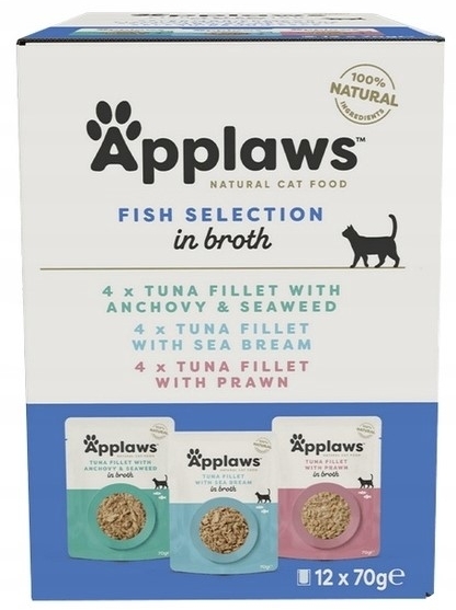 APPLAWS Cat Multipak mix smaków z rybą w saszetkach dla kota 12x70g