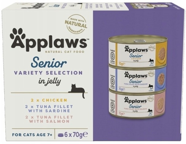 APPLAWS Cat Senior Multipak mix smaków w galaretce dla starszych kotów 6x70g
