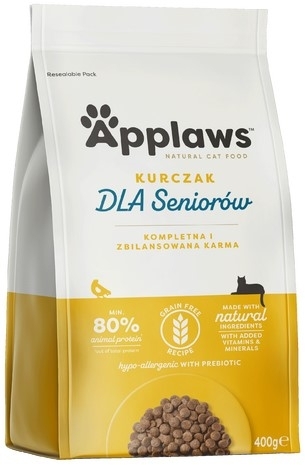 APPLAWS Cat Senior sucha karma bezzbożowa z kurczakiem dla starszych kotów 400 g
