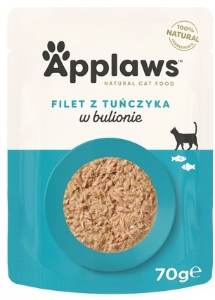 APPLAWS Cat mokra karma filet z tuńczyka w saszetce w bulionie dla kota 70 g
