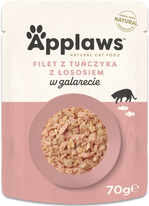 APPLAWS Cat mokra karma filet z tuńczyka z łososiem w galaretce dla kota 70 g