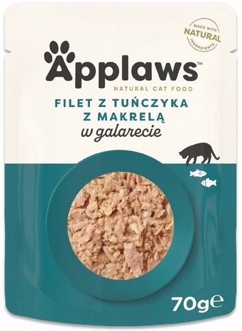 APPLAWS Cat mokra karma filet z tuńczyka z makrelą w galaretce dla kota 70 g