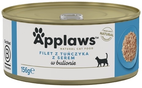 APPLAWS Cat filet z tuńczyka z serem mokra karma dla kota 156 g