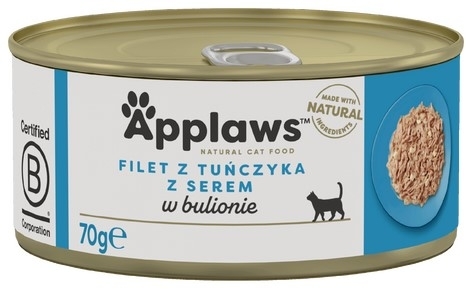 APPLAWS Cat mokra karma filet z tuńczyka z serem dla kota 70 g