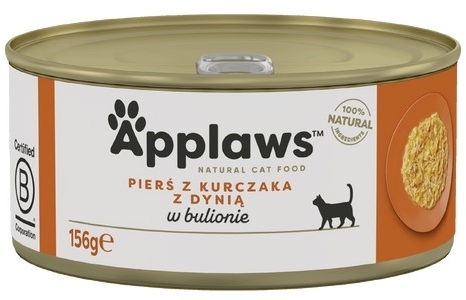 APPLAWS Cat kurczak z dynią mokra karma dla kota 156 g