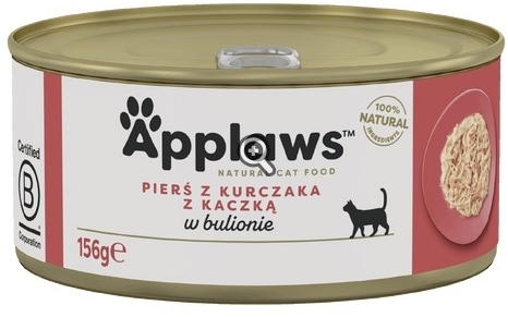 APPLAWS Cat kurczak z kaczką mokra karma dla kota 156 g