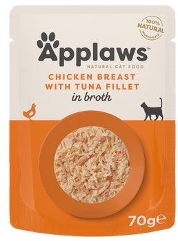 APPLAWS Cat mokra karma kurczak z tuńczykiem w saszetce w bulionie dla kota 70 g