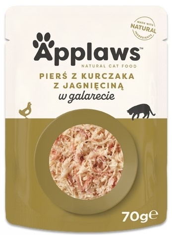 APPLAWS Cat mokra karma pierś z kurczaka i jagnięcina w galaretce dla kota 70 g