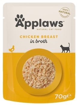 APPLAWS Cat mokra karma pierś z kurczaka w saszetce w bulionie dla kota 70 g