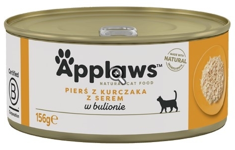 APPLAWS Cat pierś z kurczaka z serem mokra karma dla kota 156 g