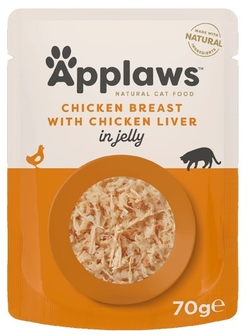 APPLAWS Cat mokra karma pierś z kurczaka z wątróbką w galaretce dla kota 70 g