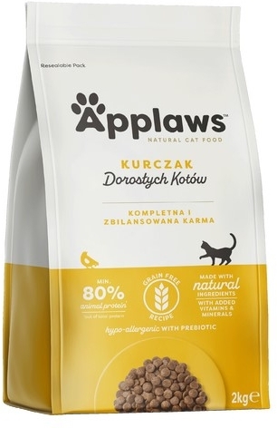 APPLAWS Cat sucha karma bezzbożowa z kurczakiem dla kota 2 kg
